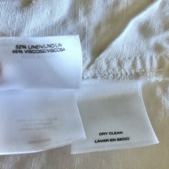 ANNE KLEIN Womens White Black Linen Blend Collar Tunic Size M - Picture 7 of 7